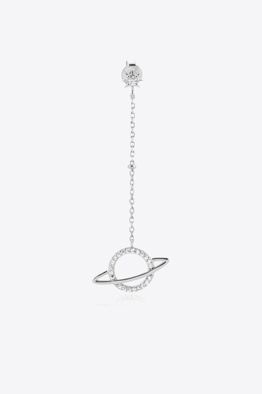 925 Sterling Silver Zircon Planet Single Earring