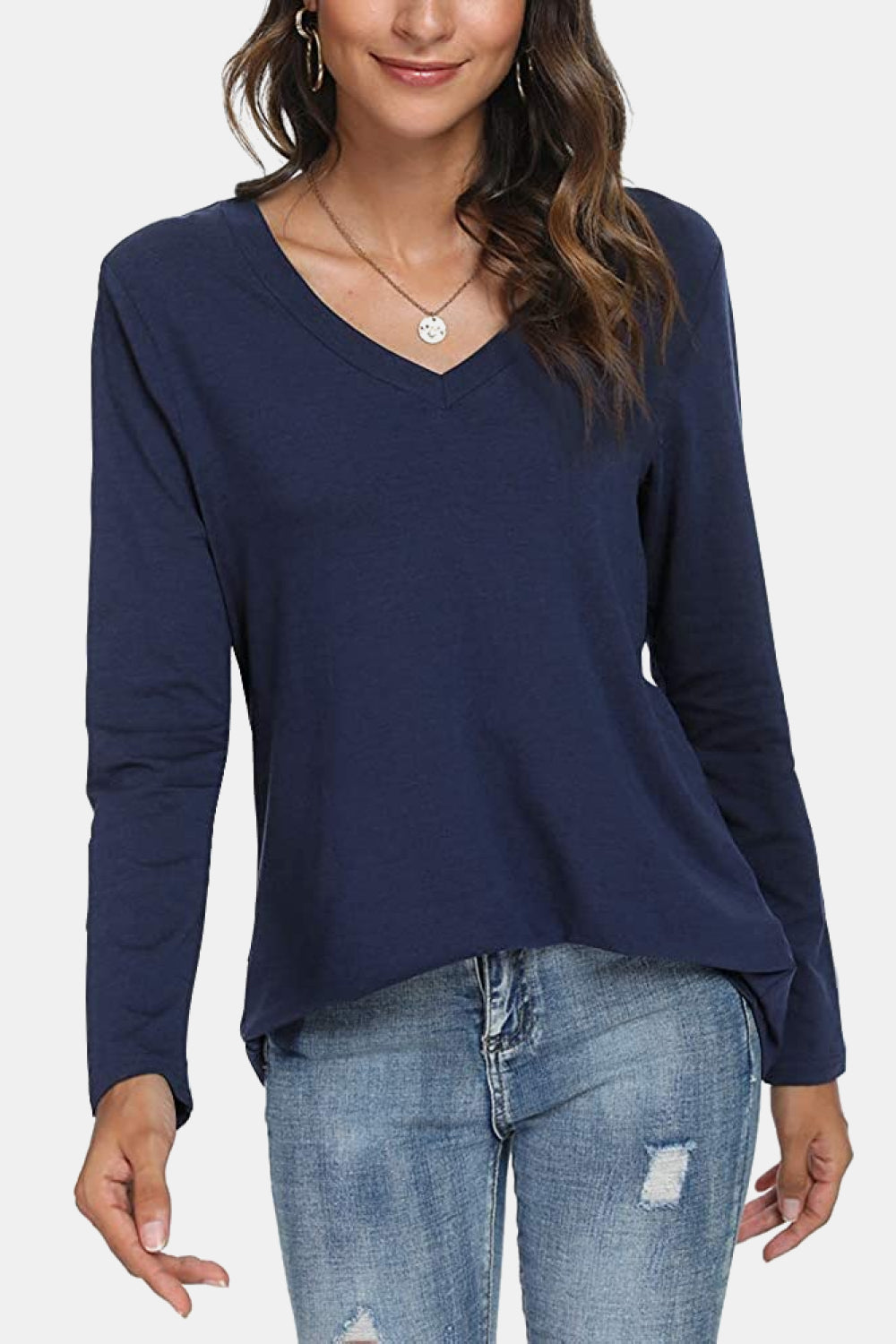 V-Neck Long Sleeve T-Shirt