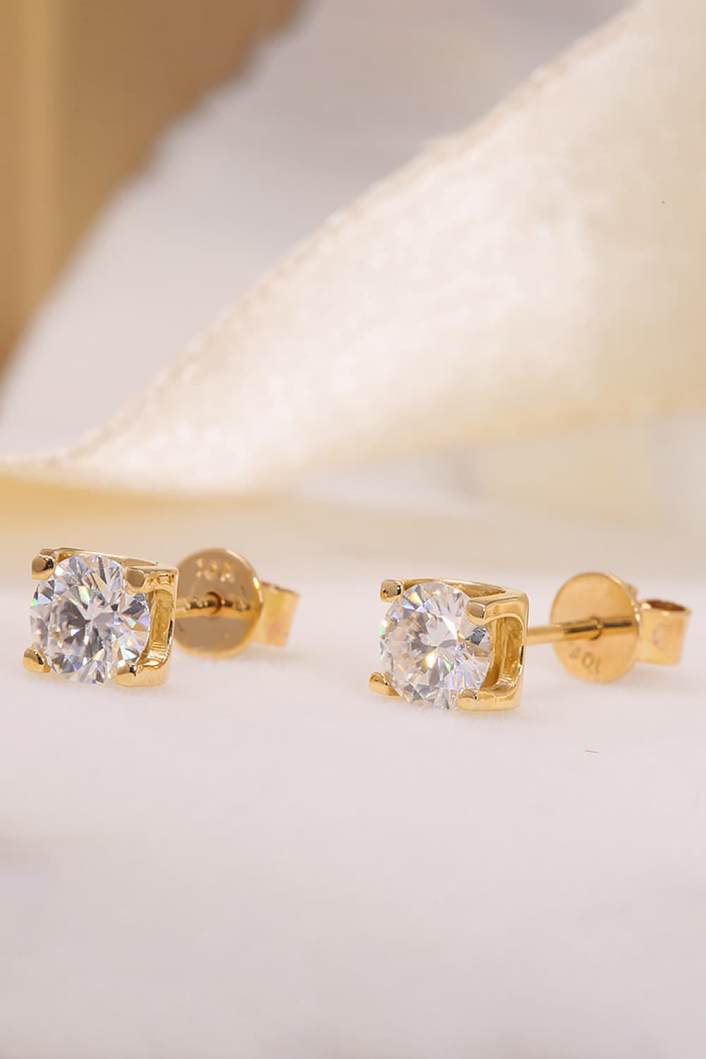 1 Carat Lab-Grown Diamond 18K Gold Stud Earrings