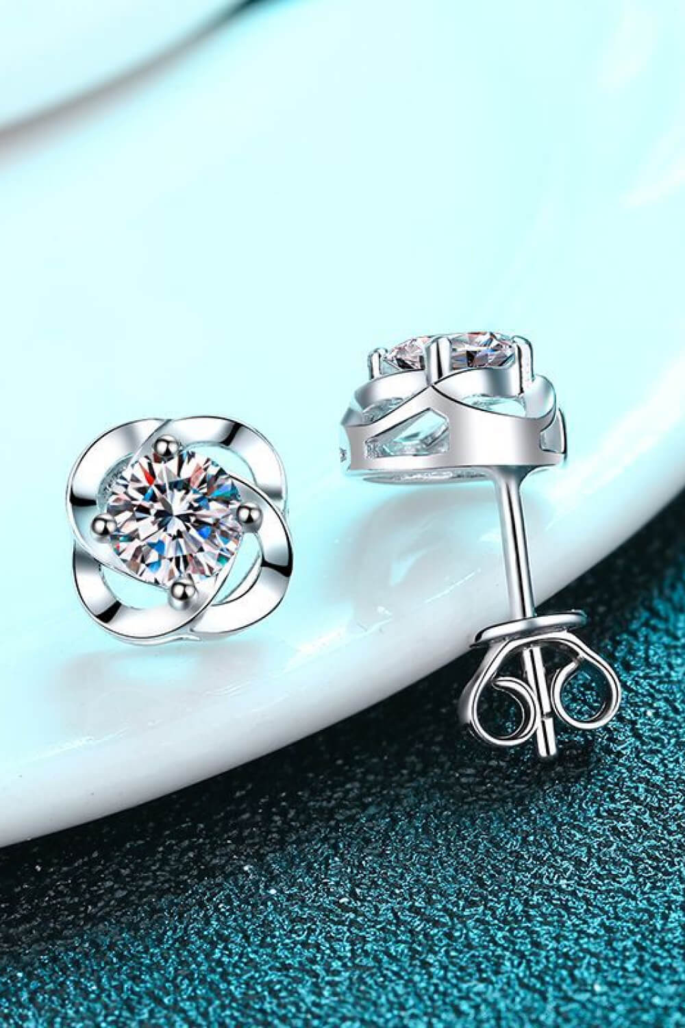 It's Your Day Moissanite Rhodium-Plated Stud Earrings