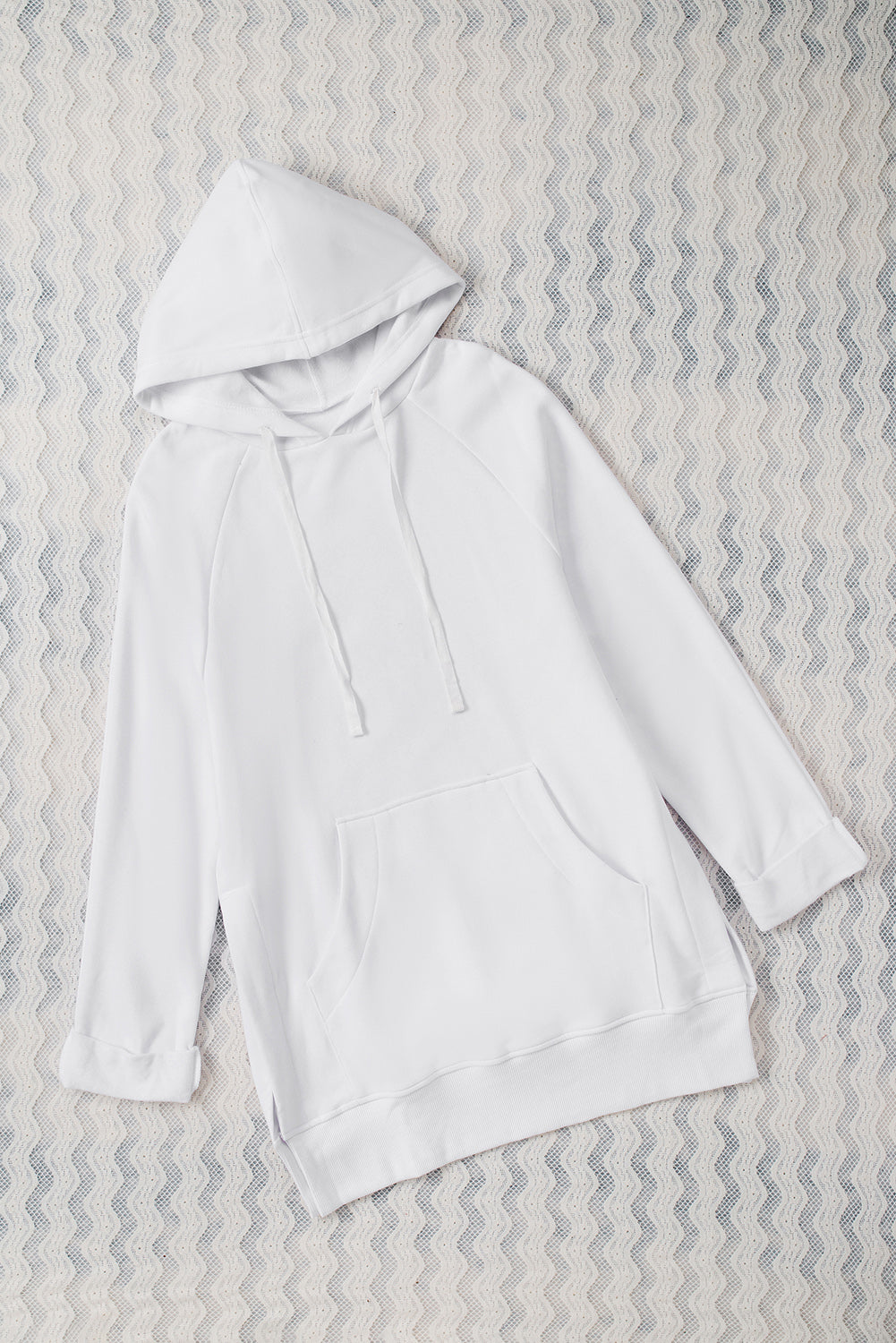 Side Slit Raglan Sleeve Hoodie