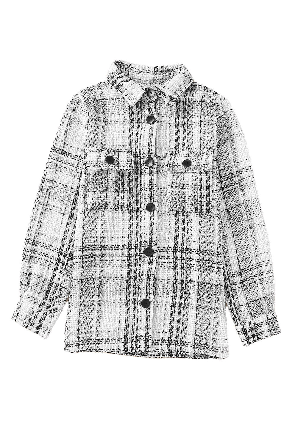 Plaid Pocketed Long Sleeve Shirt Jacket