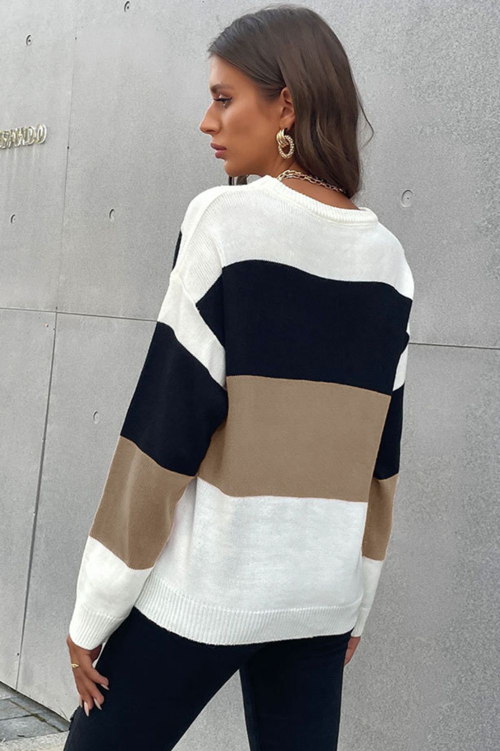 Longing For Fall Color Block Sweater